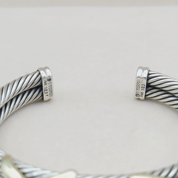 David Yurman 10mm Double Cable Double Gold X Bracelet - Picture 13 of 13